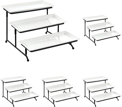 Elama Signature 12 1/4 Inch 6pc Lazy Susan Appetizer and Condiment Server Set