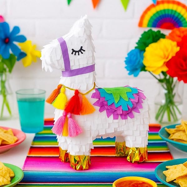 GIFTEXPRESS 6pk 8"x6" Benito the Mini Llama Pinatas – Small Birthday Party Favors, Cinco de Mayo, Fiesta, Gender Reveal, Taco Tuesday, Table Centerpieces, Classroom Decor, Mexican Fiesta Celebration