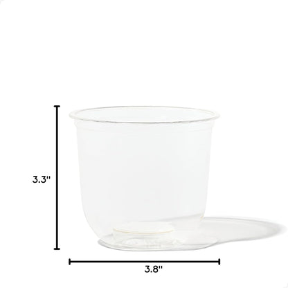 TOSSWARE NATURAL 12oz Arc - Plant Based 98mm Clear Cold Cups - Plastic Alternative for Parties, Bachelorettes, Weddings - Recyclable - Set of 100
