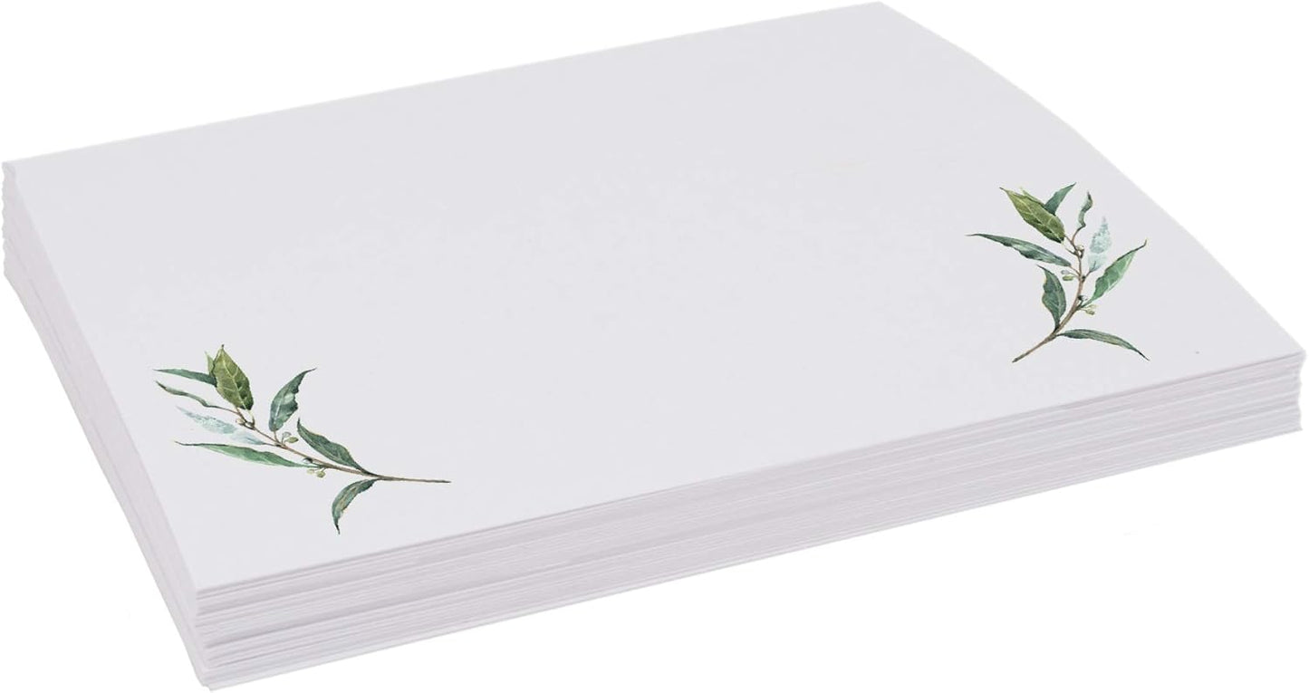 Laurel Wreath and Greenery Corner Printable Place Cards, Set of 60 (10 Sheets), Laser & Inkjet Printers - Wedding, Party, Dinner, and Special Events - Made in the USA