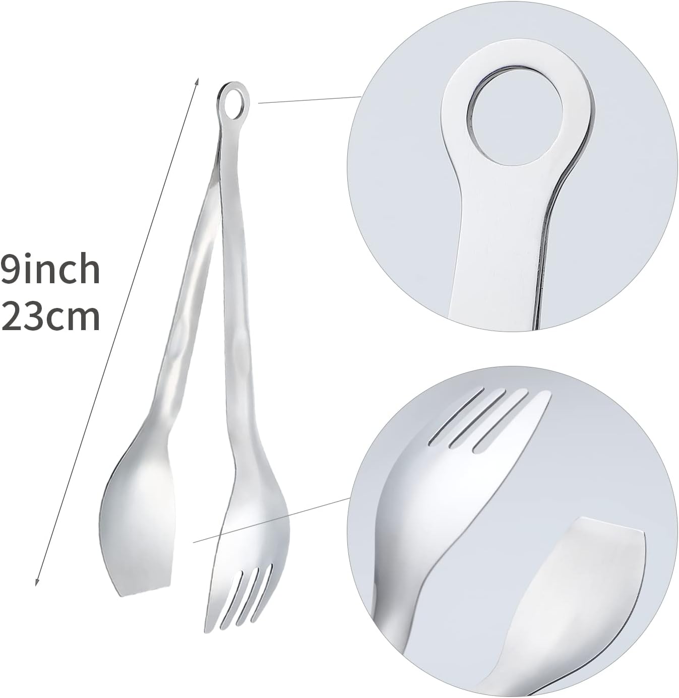 Mini Appetizer Tongs Stainless Steel Set of 4, MSY BIGSUNNY Small Serving Tongs, 6 Inch(15.2cm, Silver)