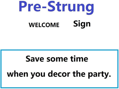 Pre-Strung Holographic Welcome Banner Decorations Sign, Iridescent Hanging Bunting String Flag Garland for Welcome Baby Shower, Deployment Homecoming, Family Reunion, Military Homecoming Party