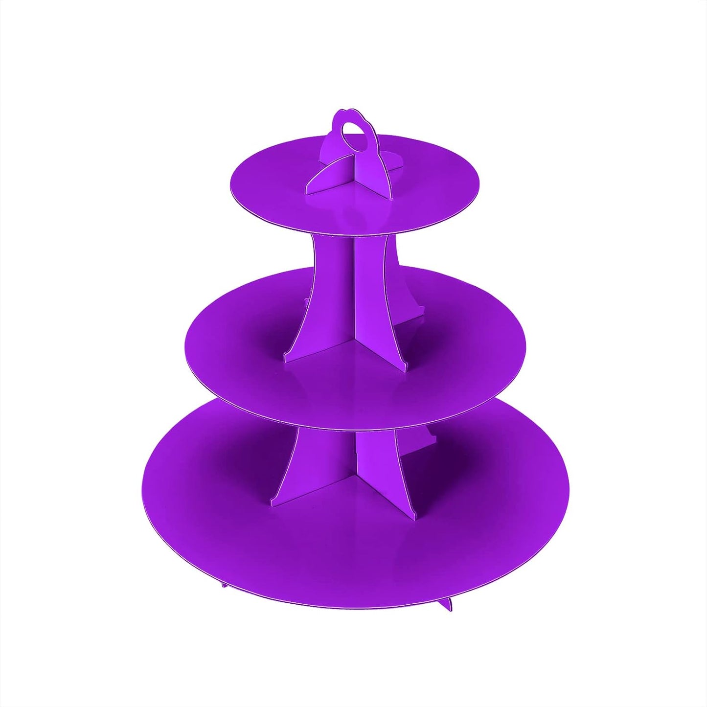 YLDW Cupcake Stand, 3-Tier Cupcake Stand Display, Cardboard Cup Cake Tower Stand, Disposable Dessert Stand for Birthday Tea Party Baby Shower Treat Decorations, Pink