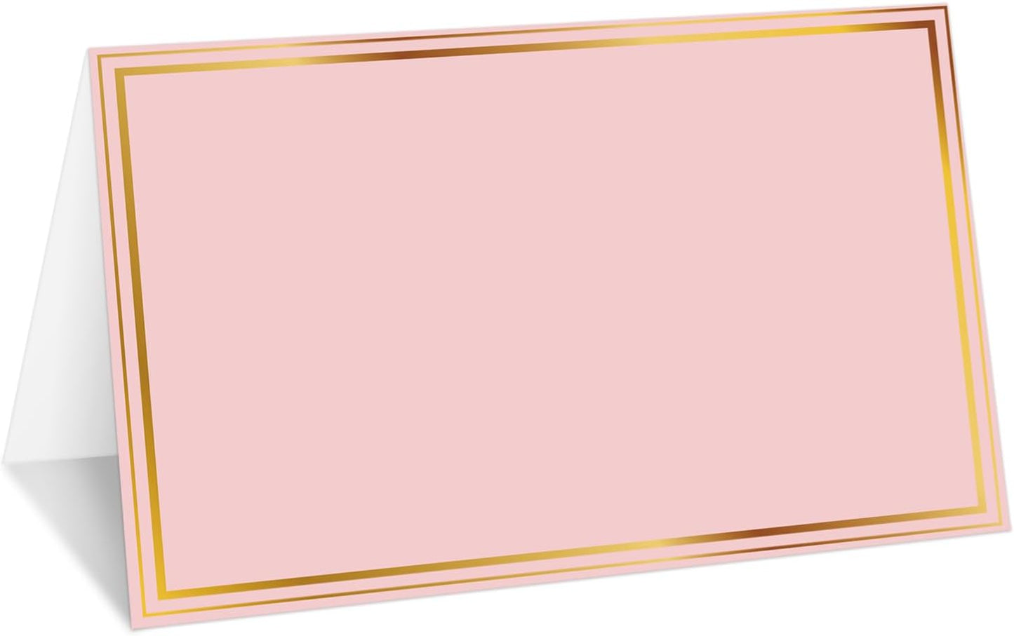 Gold Foil Border Place Cards, Set of 25 Tent Name Cards for Table Setting, Food Label for Wedding, Baby Shower, Birthday Dinner Party Supplies -010
