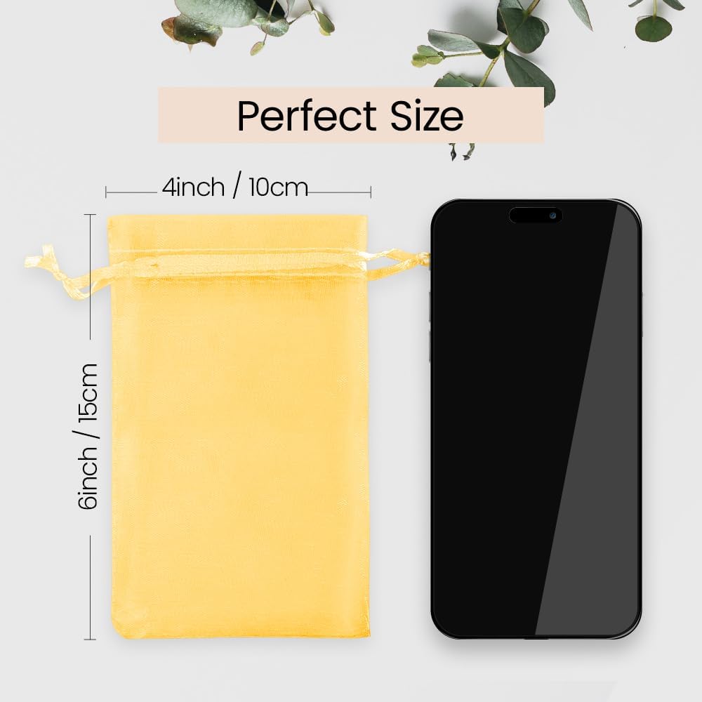 Meowoo 100PCS Organza Bags, 3x4in Small Mesh Bags Drawstring for Jewelry, Candy, Christmas, Sachets, Festivals, Bathroom Soaps, Makeup Organza, Wrapping Supplies(mixedcolor)