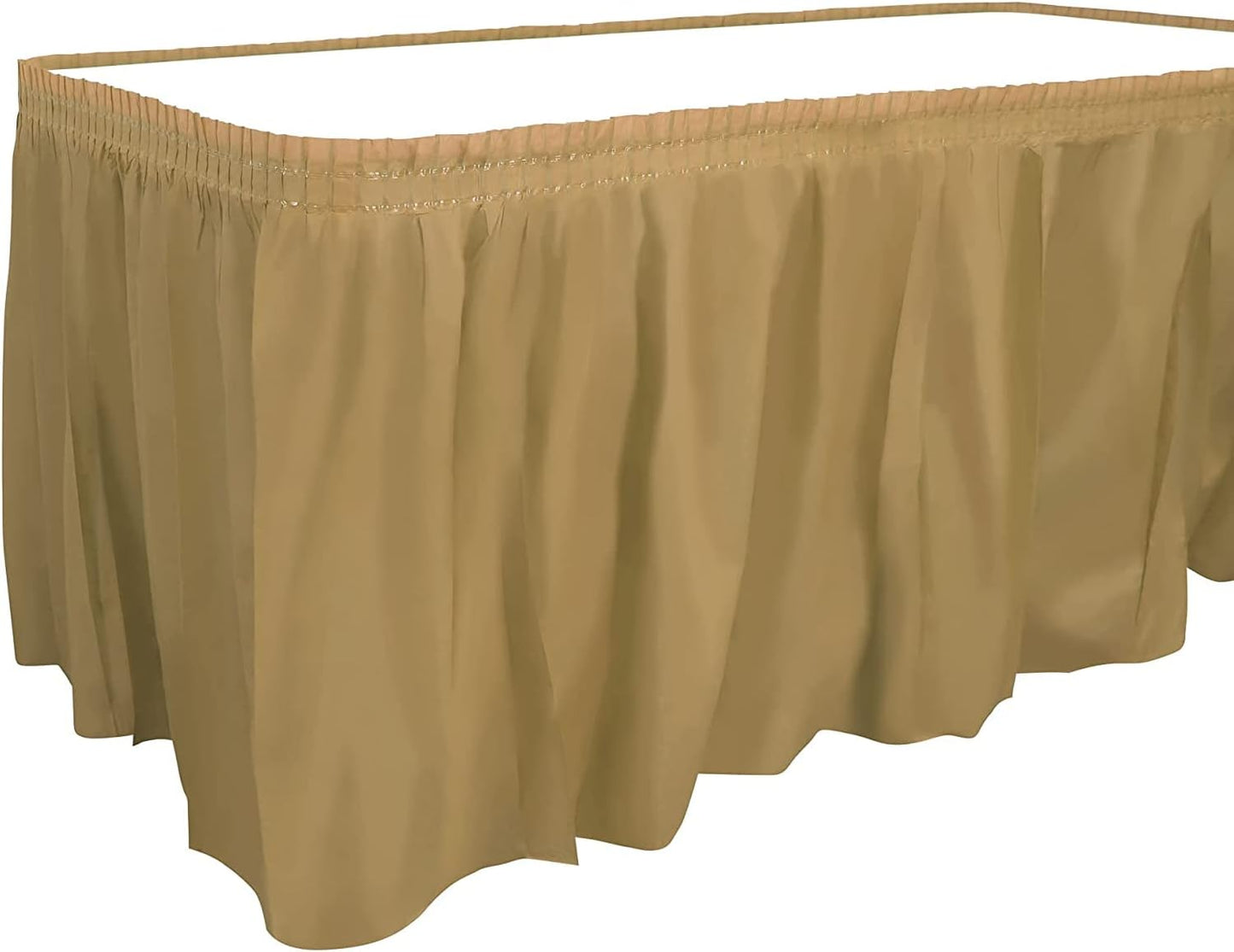 Party Dimensions Plastic Table Skirt, 29-Inches by 14-Feet - White - 6 Pack