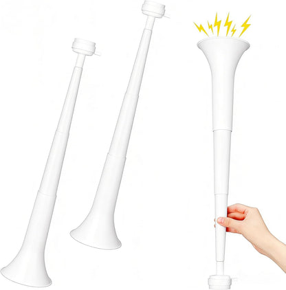 2 Pcs Stadium Horn for Adult, 21 Inch Vuvuzela Plastic Collapsible Cheering Trumpets for Sporting Events Football Carnival Party (Blue)