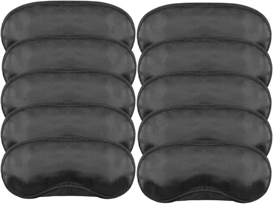 10pcs Eye Mask Sleep Masks Eye Cover Lightweight Comfortable Soft Blindfold Eyeshade with Nose Pad & Elastic Straps for Women Men Travel Sleep Game Shift Work Naps Team Building Party, Black