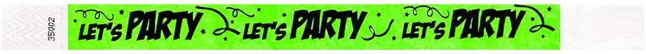 WristCo Let's Party Tyvek Wristbands for Events - 500 Count - Comfortable Tear Resistant Paper Bracelets ID Wrist Bands for Concerts Festivals Admission Party Identification Tours