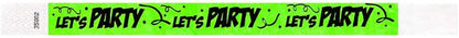 WristCo Let's Party Tyvek Wristbands for Events - 500 Count - Comfortable Tear Resistant Paper Bracelets ID Wrist Bands for Concerts Festivals Admission Party Identification Tours