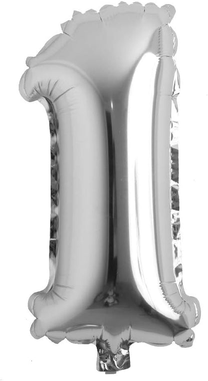 16" inch Single Silver Alphabet Letter number Balloons Aluminum Hanging Foil Film Balloon Wedding Birthday party decoration banner Air Mylar Balloons (16 inch Silver 0)