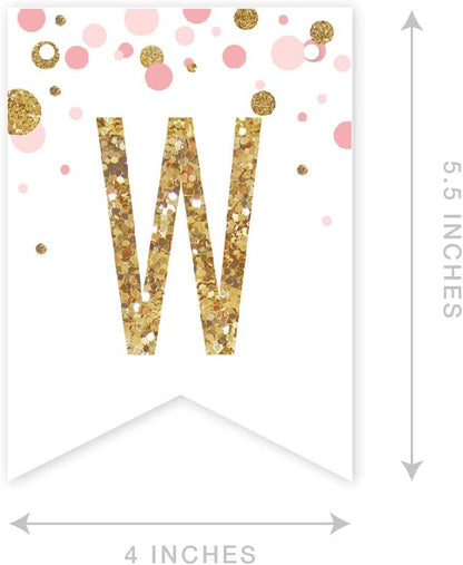 Andaz Press Blush Pink Gold Glitter Girl Baby Shower, Printable Table Tent Place Cards, 20-Pack, Seat Placement Cards Blank Place Cards For Table Settings Name Cards for Wedding, Graduation Food Cards - Colors A