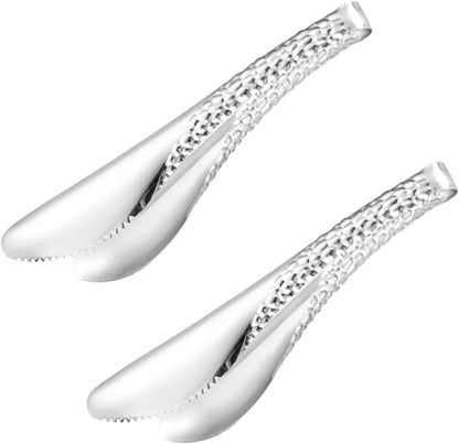 2 Pack 8 Inch Gold Salad Tongs Serving Tongs 8 Inch Stainless Steel Cooking Utensils Non-slip & Easy Grip Metal Tongs Small Tongs for Serving Appetizers Buffet Dessert Table
