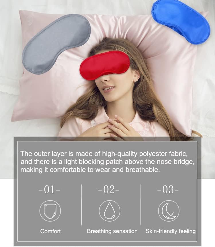 AKOAK 10 Pieces Game Party Sleep Travel Eye Mask, Lightweight Shading Eye Protection Rest Eye Mask, with Nose Pad and Adjustable Strap, Unisex (Pink)