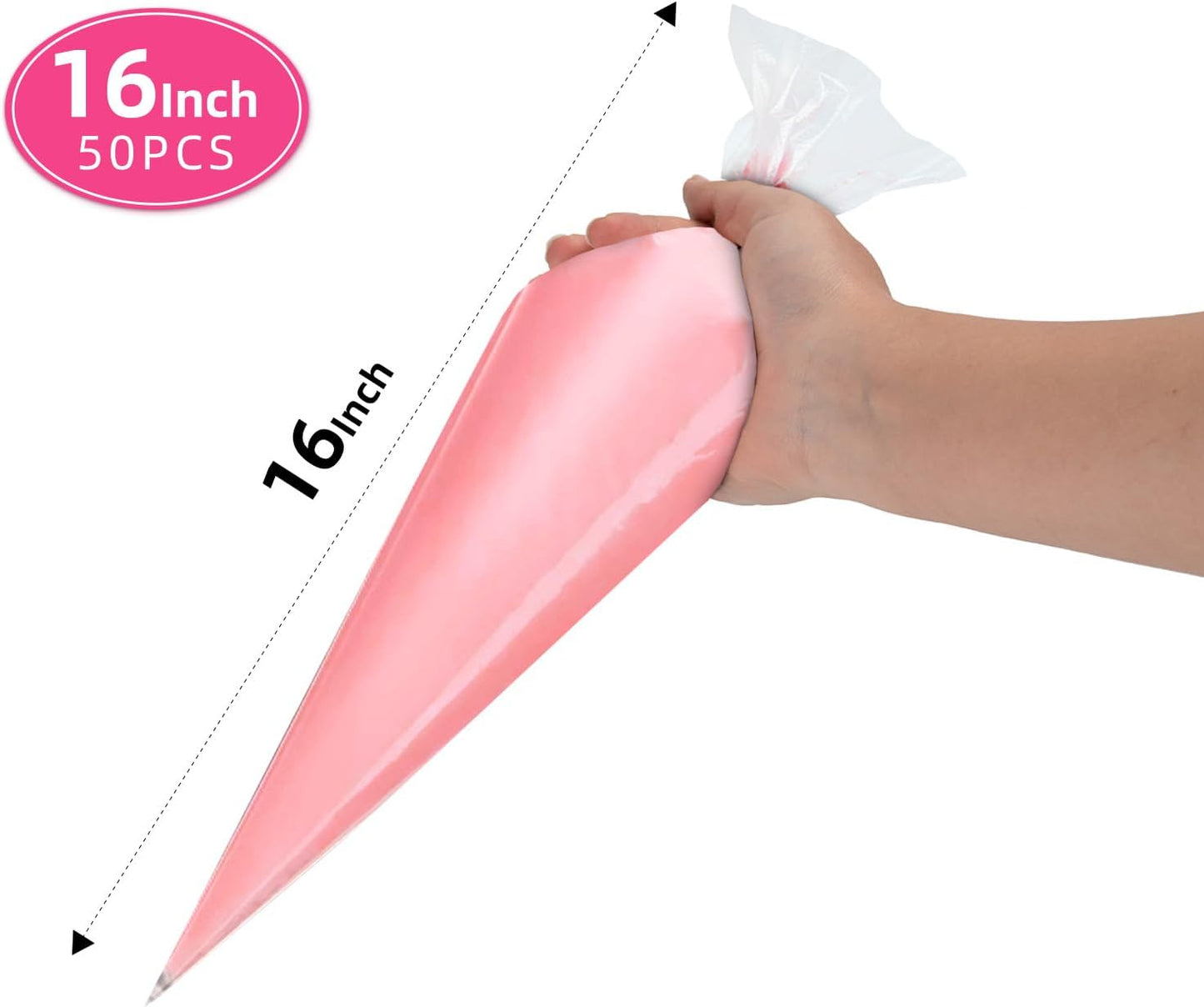 16 Inch Piping Bags Disposable, 50 Pcs Large Pastry Bags, Icing Bags, Cake Decorating Bags, Decorating Bags Large Piping Bags, Frosting Bags