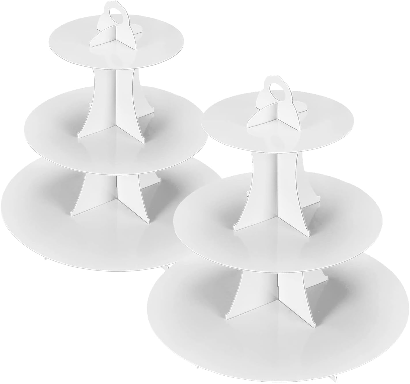 YLDW Cupcake Stand, 3-Tier Cupcake Stand Display, Cardboard Cup Cake Tower Stand, Disposable Dessert Stand for Birthday Tea Party Baby Shower Treat Decorations, Pink