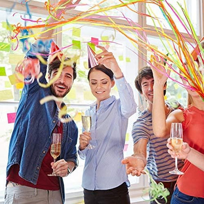 30 Pieces Hand Throw Streamers Confetti Poppers No Mess Paper Crackers for Birthday Wedding Celebrations Graduation Party Favors Shows