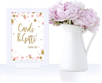 Andaz Press Blush Pink Gold Glitter Girl Baby Shower, Printable Table Tent Place Cards, 20-Pack, Seat Placement Cards Blank Place Cards For Table Settings Name Cards for Wedding, Graduation Food Cards - Colors A