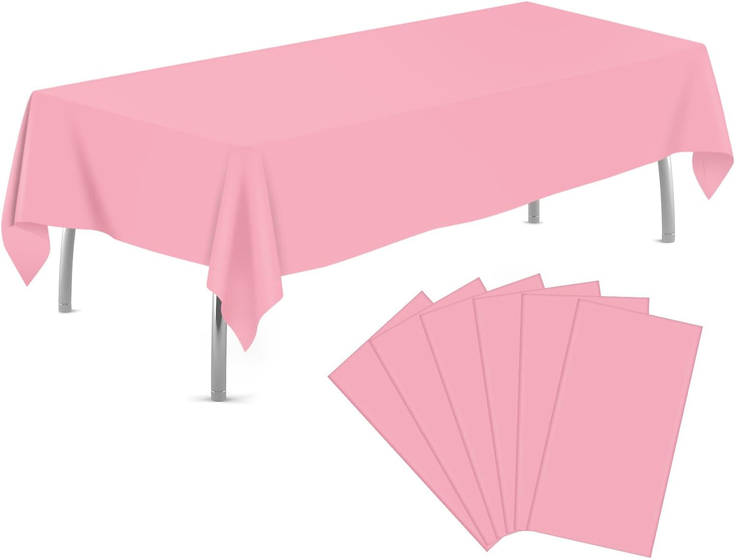tujol Royal Blue 6 Pack Plastic Table Cloth 54" x 108", Disposable Tablecloths Rectangle Table Cover, Plastic Tablecloths for Parties
