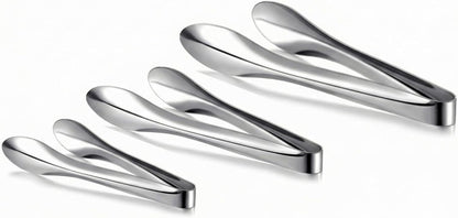 2 Pack Polished Stainless Steel Serving Tongs 9 and 12 Inch Metal Food Silver Tong for Buffet Salad BBQ Grilling Heavy Duty Kitchen Utensils for Cooking Catering Wedding Party
