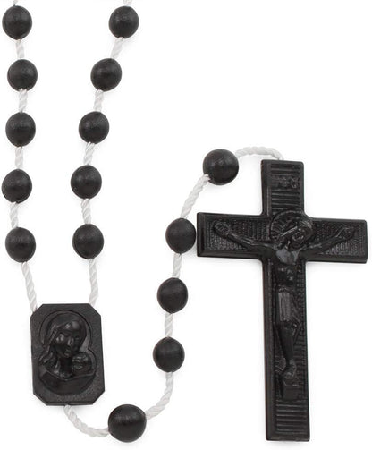 RosaryMart Catholic Rosary Beads for Prayer – Glow in the dark Plastic Rosary Necklace with Crucifix, Durable Nylon Cord, Made in Italy, Devotional Prayer Beads for Women and Men – Pack of 25