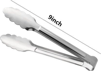 Serving Tongs,Buffet Tongs, ACAUTO Stainless Steel Food Tong Serving Tong Small Serving Tongs Stainless Steel Mini Appetizer Tongs, Set of 6 (5 Inch(12 Pack))