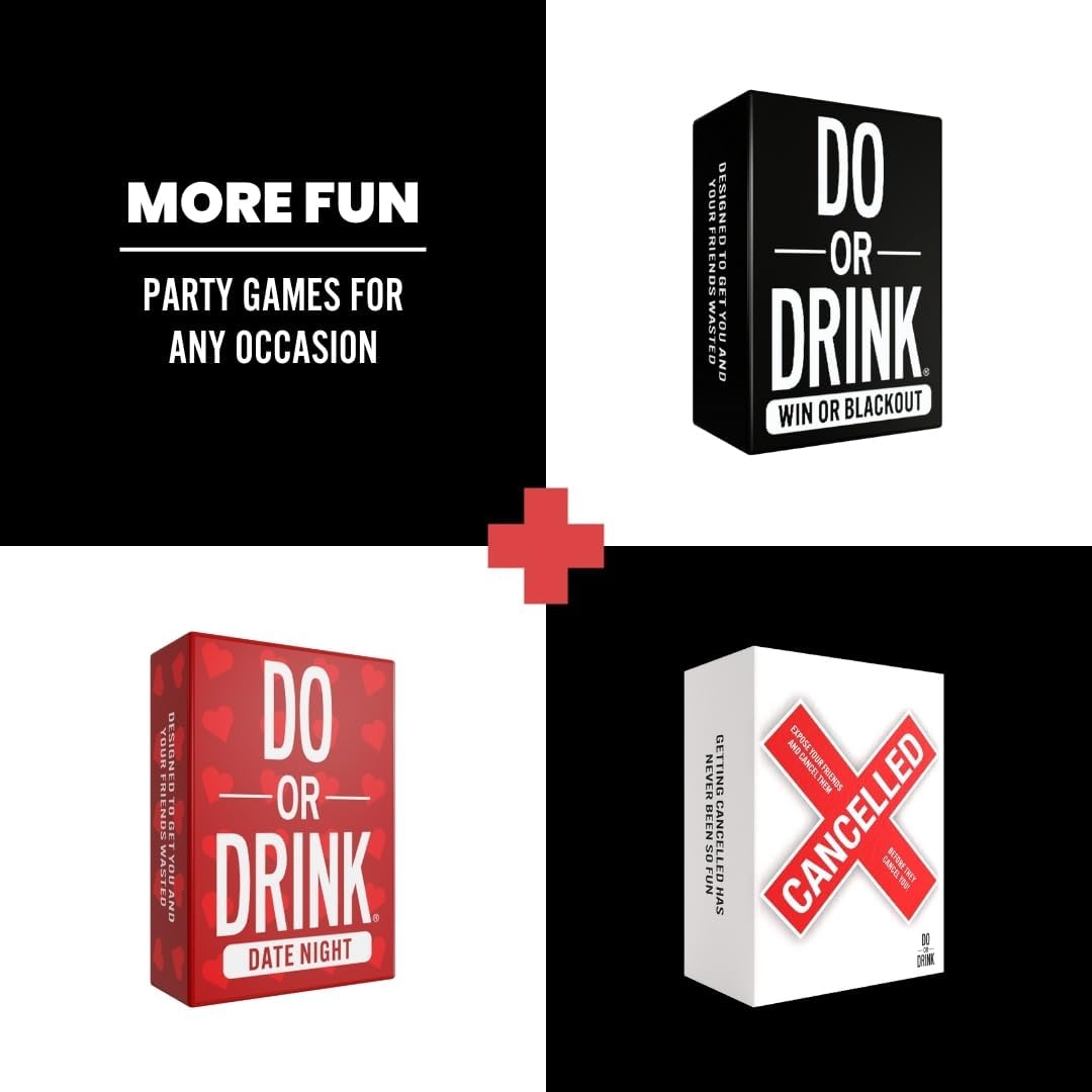 Do or Drink Act Out or Black Out Charades Drinking Card Games for Adults, Fun Adult Game with 350 Prompts - Great Party Game for Game Night, Bachelorette Parties, Couples, and More