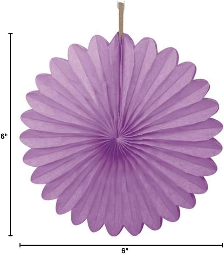 Sunflower Yellow Hanging Tissue Paper Fans - 6'', 3 Count - Perfect for Parties & Home Decor