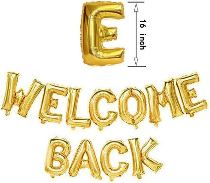 Welcome Back Balloons Gold Welcome Back Banner Back to School Party Supplies with Flower Balloons Star Banners First Day of School Classroom, Wedding, House, Home Decor Decorations