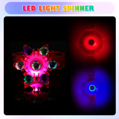 BSTDECOR Glow in The Dark Party Favors for Kids-32 Pack LED Light Up Fidget Spinner Bracelets, Birthday Gifts for Boys Girls, Treasure Box Toys Classroom Prizes Goodie Bags Stuffers