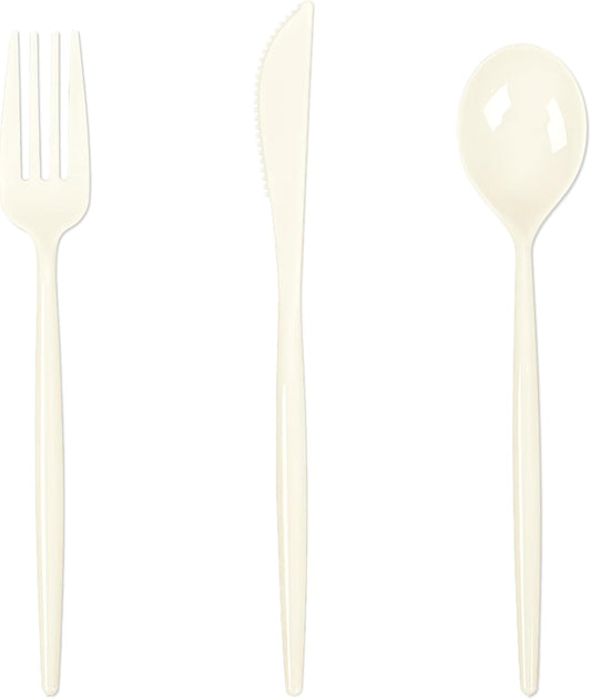 Supernal 180pcs Black Plastic Silverware Set - Heavy Duty Disposable Utensils (60 Forks, 60 Knives, 60 Spoons) - Elegant Black Cutlery for Parties, Weddings & BBQ