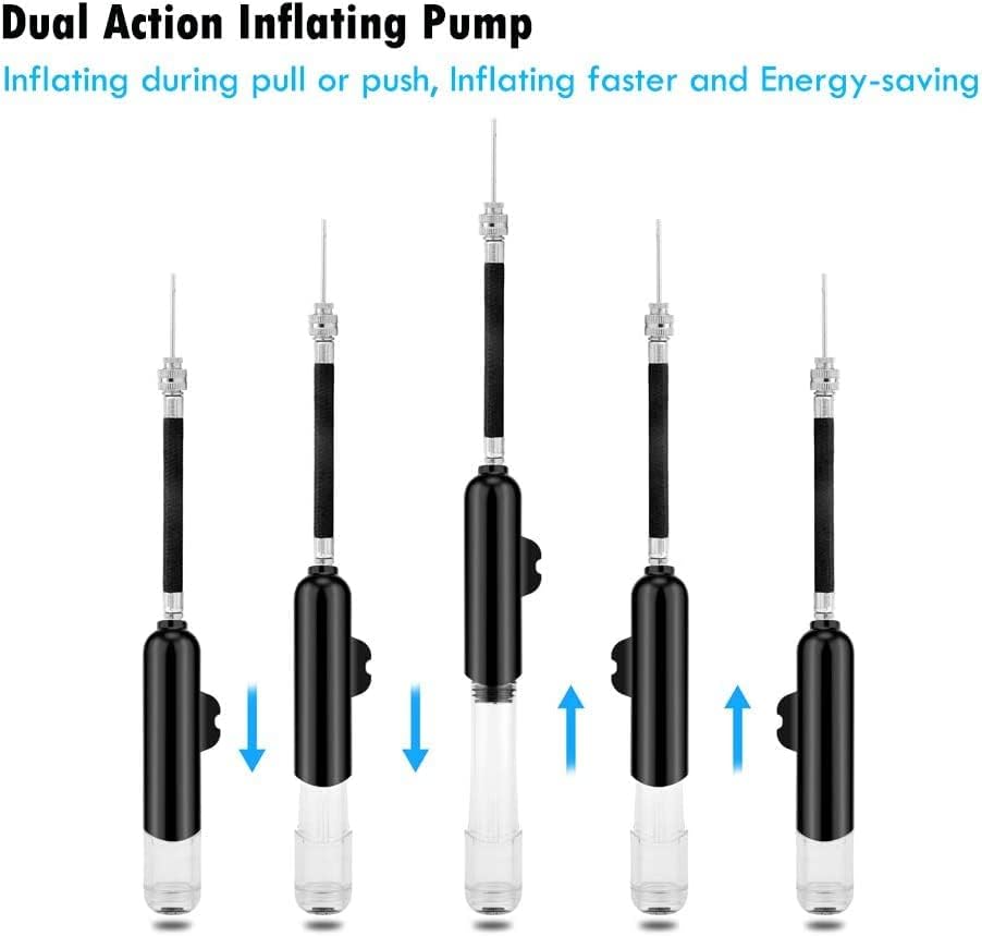 BROTOU Ball Pump, Dual Action Inflate Air Pump with 3 Needles and 2 Nozzles for Soccer Ball, Basketball, Volleyball, Balloons, Bikes
