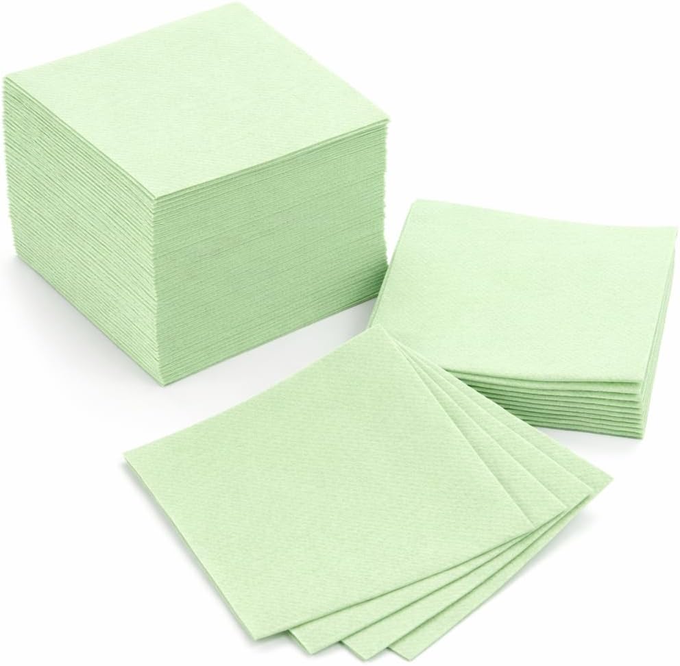 AH AMERICAN HOMESTEAD Cocktail Napkins-Disposable Beverage/Bar Napkins-White Linen-Like Square Napkins-Eco-Friendly & Compostable-Everyday Use, Party or Wedding 4.75inch x 4.75inch (100 Count, White)