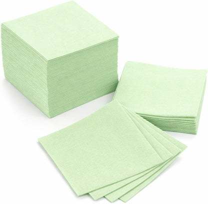 AH AMERICAN HOMESTEAD Cocktail Napkins-Disposable Beverage/Bar Napkins-White Linen-Like Square Napkins-Eco-Friendly & Compostable-Everyday Use, Party or Wedding 4.75inch x 4.75inch (100 Count, White)