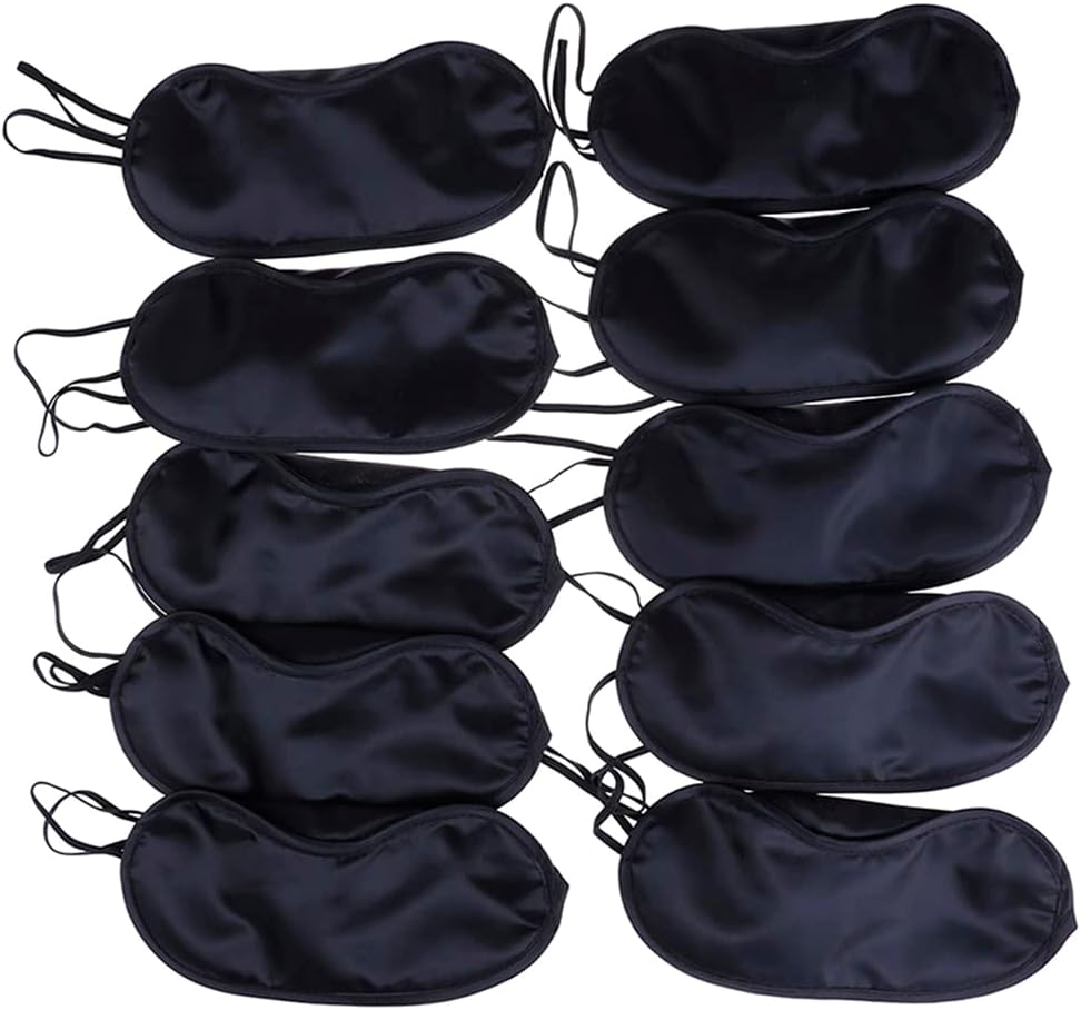 AKOAK 10 Pieces Game Party Sleep Travel Eye Mask, Lightweight Shading Eye Protection Rest Eye Mask, with Nose Pad and Adjustable Strap, Unisex (Pink)