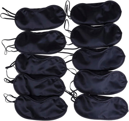AKOAK 10 Pieces Game Party Sleep Travel Eye Mask, Lightweight Shading Eye Protection Rest Eye Mask, with Nose Pad and Adjustable Strap, Unisex (Pink)