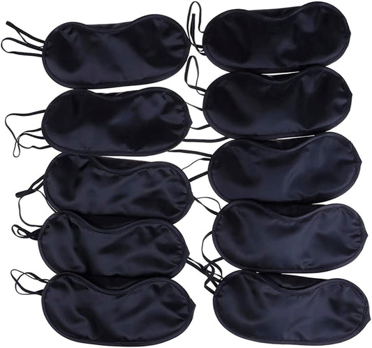 AKOAK 10 Pieces Game Party Sleep Travel Eye Mask, Lightweight Shading Eye Protection Rest Eye Mask, with Nose Pad and Adjustable Strap, Unisex (Pink)