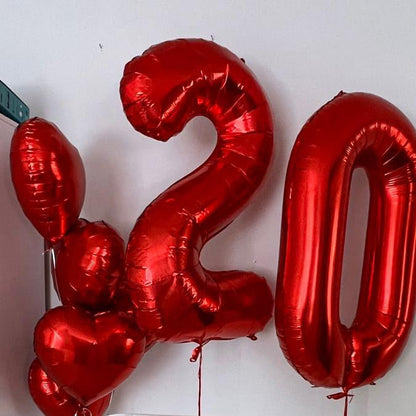 [20 Pcs] 16" Gold Foil Number Balloons (2 sets of 0-9) - Mylar Aluminum Hanging Decorations for Graduation, Birthday, Christmas & New Year's Eve Parties
