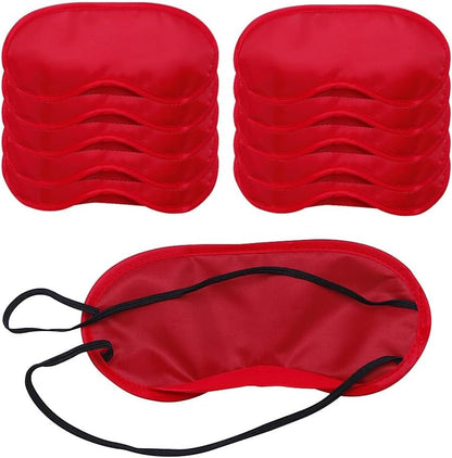 AKOAK 10 Pieces Game Party Sleep Travel Eye Mask, Lightweight Shading Eye Protection Rest Eye Mask, with Nose Pad and Adjustable Strap, Unisex (Pink)