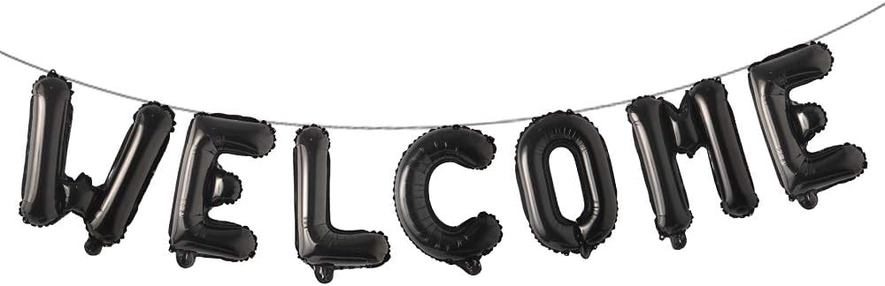 16 inch multicolor Welcome Balloon Banner Balloons Foil Letter Balloon Anniversary Celebration Party Decorations (L WELCOME GOLD)