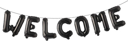 16 inch multicolor Welcome Balloon Banner Balloons Foil Letter Balloon Anniversary Celebration Party Decorations (L WELCOME GOLD)
