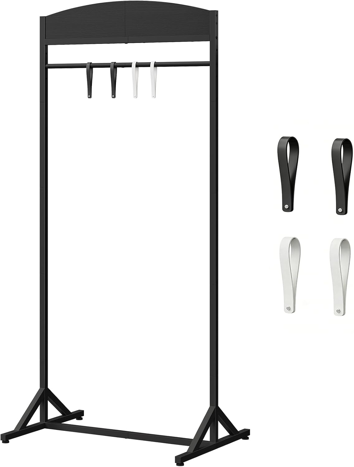 CHOEZON Wedding Welcome Sign Stand, Adjustable Wedding Sign Holder with 4 Leather Straps, 68"x31" Floorstanding Metal Poster Stand with Tripod Base, Display Stand for Wedding, Party, Black TCJ23BB