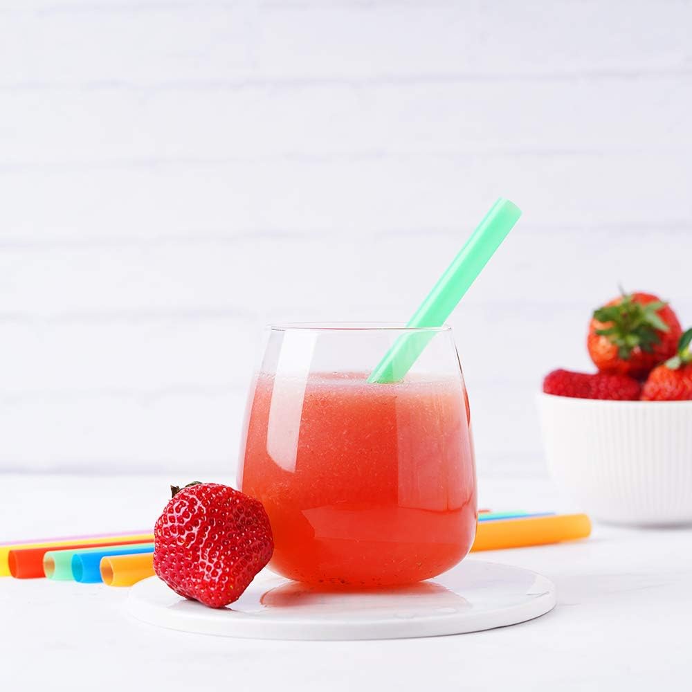 100 Pcs Jumbo Smoothie Straws,Colorful Disposable Wide-mouthed Large Straw.