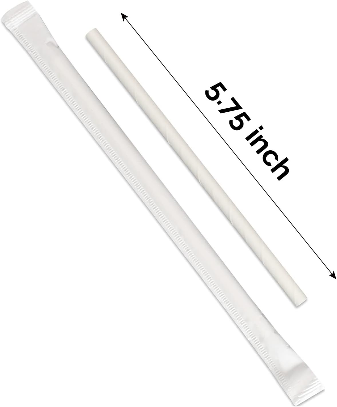 5.75 inch Orange Paper Cocktail Straws, Short Disposable Drinking Straws 500 Counts, Unwrapped - Compostable