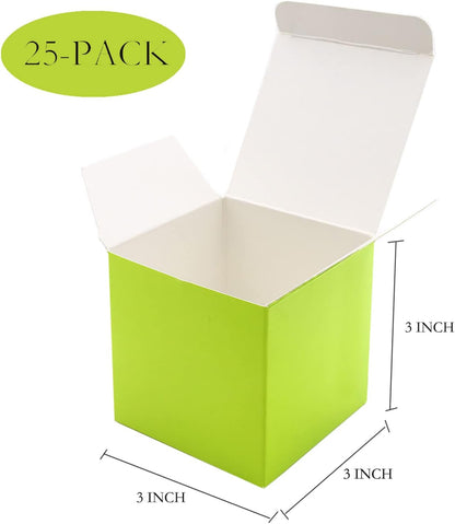 Oletx 24 Pcs Colorful Paper Gift Boxes, Small Candy Boxes Bulk, 3x3x3 inch Gift Box with Lids, Goodie Treat Boxes for Party Favors, Birthday Gifts, Wedding Gifts