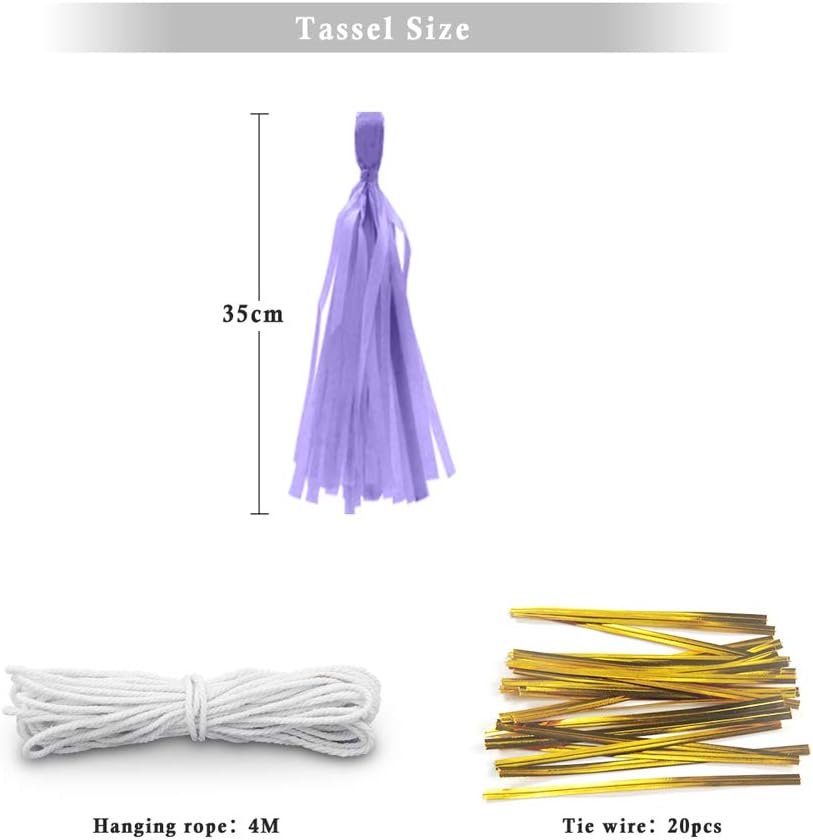 9.8in Blue Tissue Paper Tassel DIY Hanging paper decorations Party Garland Decor for Party Decorations Wedding,Festival,Baby Shower Decoration 20PCS25cm