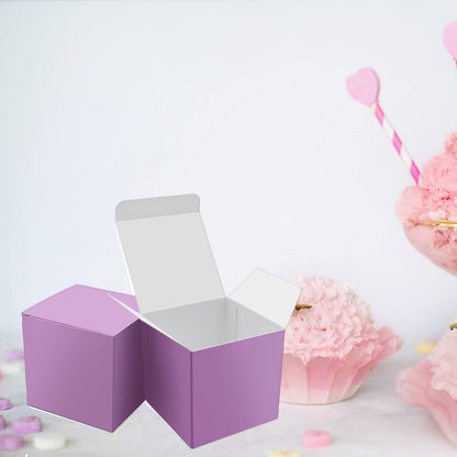 Oletx 24 Pcs Colorful Paper Gift Boxes, Small Candy Boxes Bulk, 3x3x3 inch Gift Box with Lids, Goodie Treat Boxes for Party Favors, Birthday Gifts, Wedding Gifts