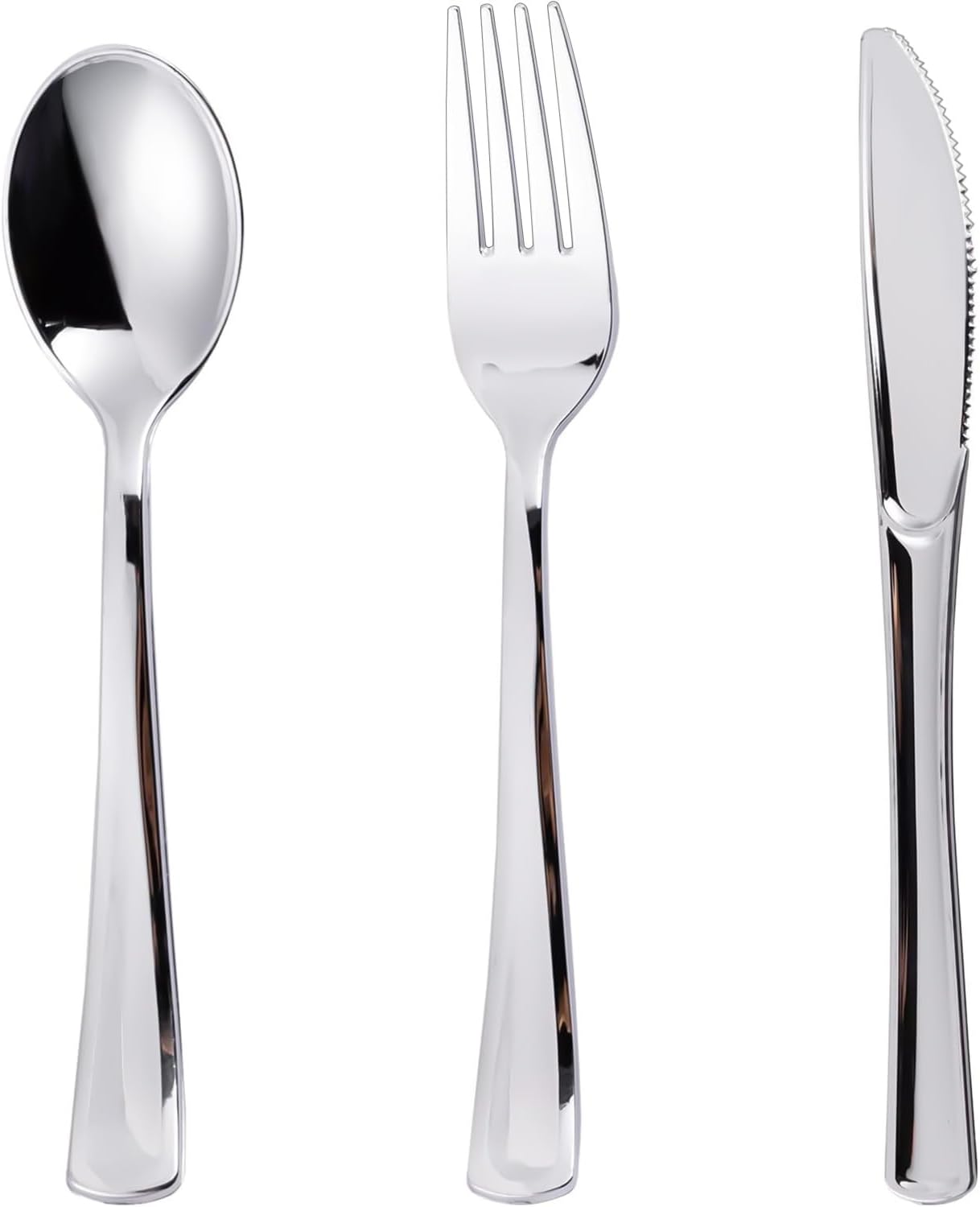 N9R 200 PCS Gold Plastic Silverware - Disposable Gold Plastic Silverware Cutlery Set, 100 Forks, 50 Spoons, 50 Knives for Party, Birthday, Wedding