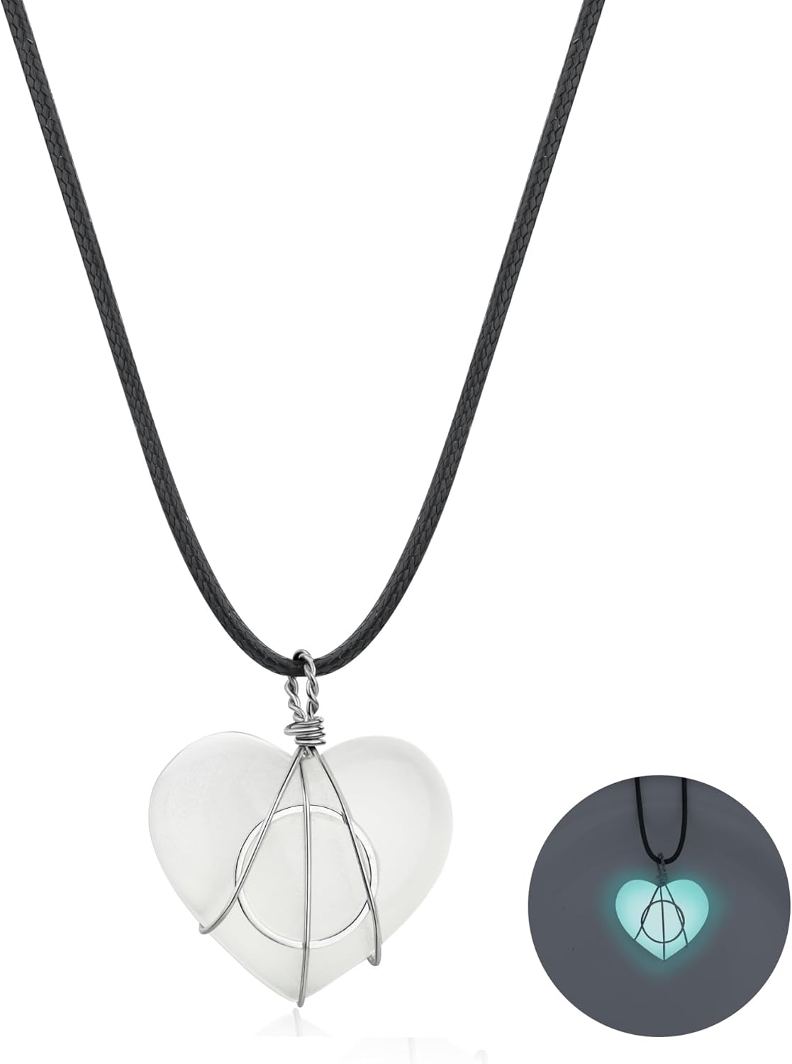 BENBIYO Werewolf Heart Glowing Moonstone Necklace Willa Glow in the Dark Dress Up Accessories