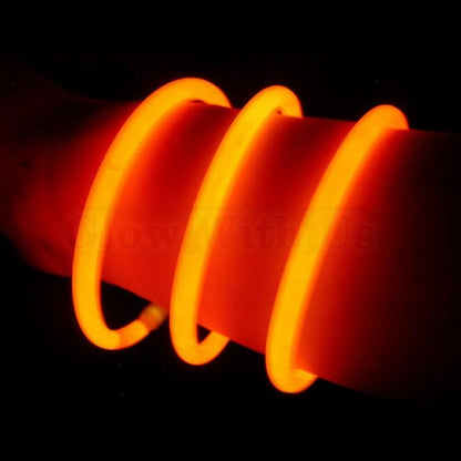 Glow Sticks Bracelets Bulk Wholesale, 100 8” Yellow Glow Bracelets, Bright Color, Glow 8-12 Hrs, 100 Connectors Included, Glow Party Favor Supplies, Sturdy Packaging, Great Fun.